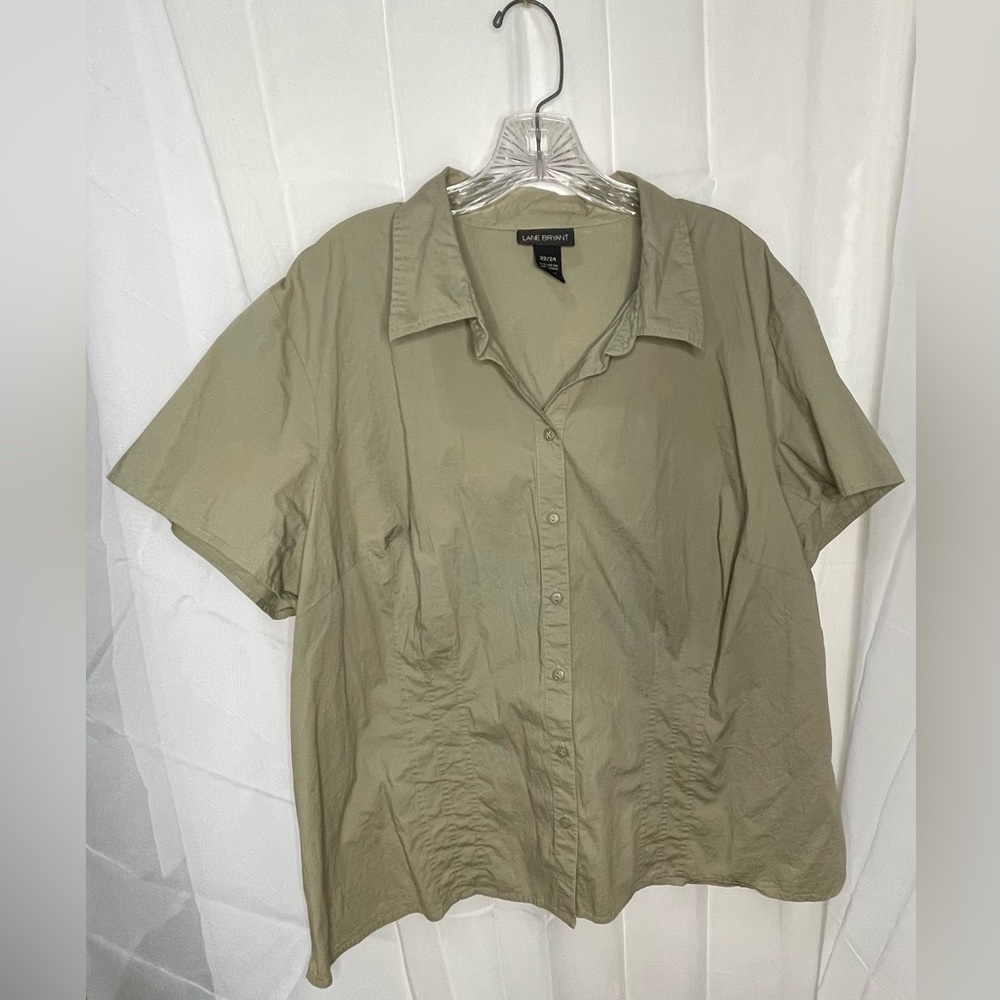 Lane Bryant green button up